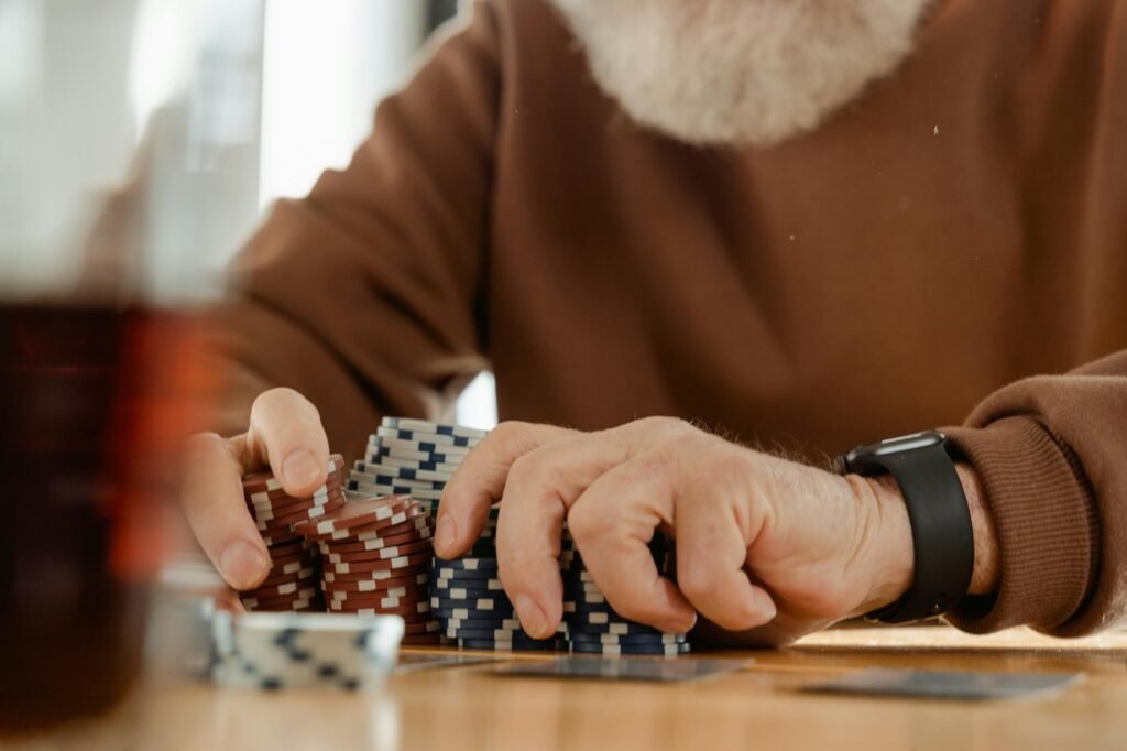 person playing poker